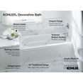 thumbnail image 4 of Kohler K-1184-Ra Devonshire Collection 60" Three Wall Alcove Soaking Bath Tub - Off White, 4 of 7