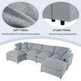 thumbnail image 4 of Harper & Bright Designs Convertible Modular Sectional Sofa with 2 Removable Ottomans & Pillows, Large U Shape Cloud Couch with Reversible Chaise for Living Room, Grey, 4 of 16