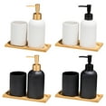 thumbnail image 5 of Bathroom Accessories Set of 3 with 350ml Liquid Soap Dispenser Toothbrush Holder and Tray for Countertop Organization, 5 of 8