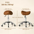 thumbnail image 3 of HOMCOM Salon Chair for Spa, Beauty Chair with Swivel Wheels, Brown, 3 of 10
