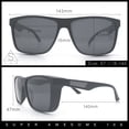thumbnail image 3 of Mens Polarized Color Mirror Windbreaker Horn Rim Plastic Sunglasses Black - Teal Mirror, 3 of 8