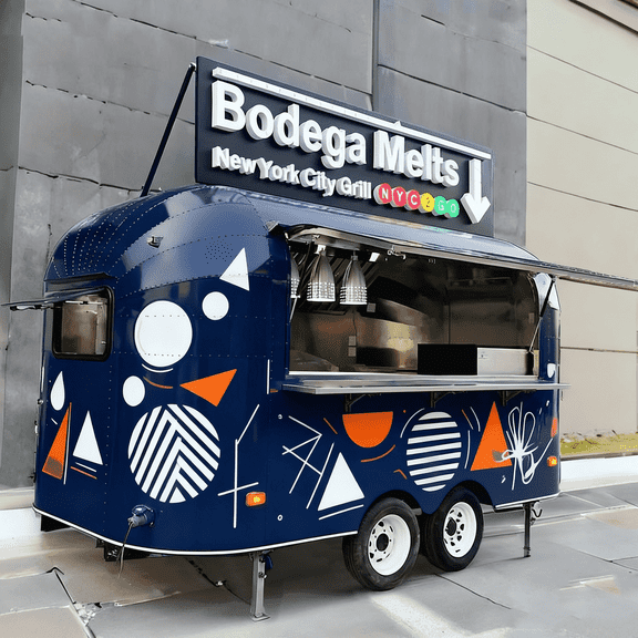 BELYOO Heavy Duty Mobile Food Vending Cart with Stainless Steel Commercial Build