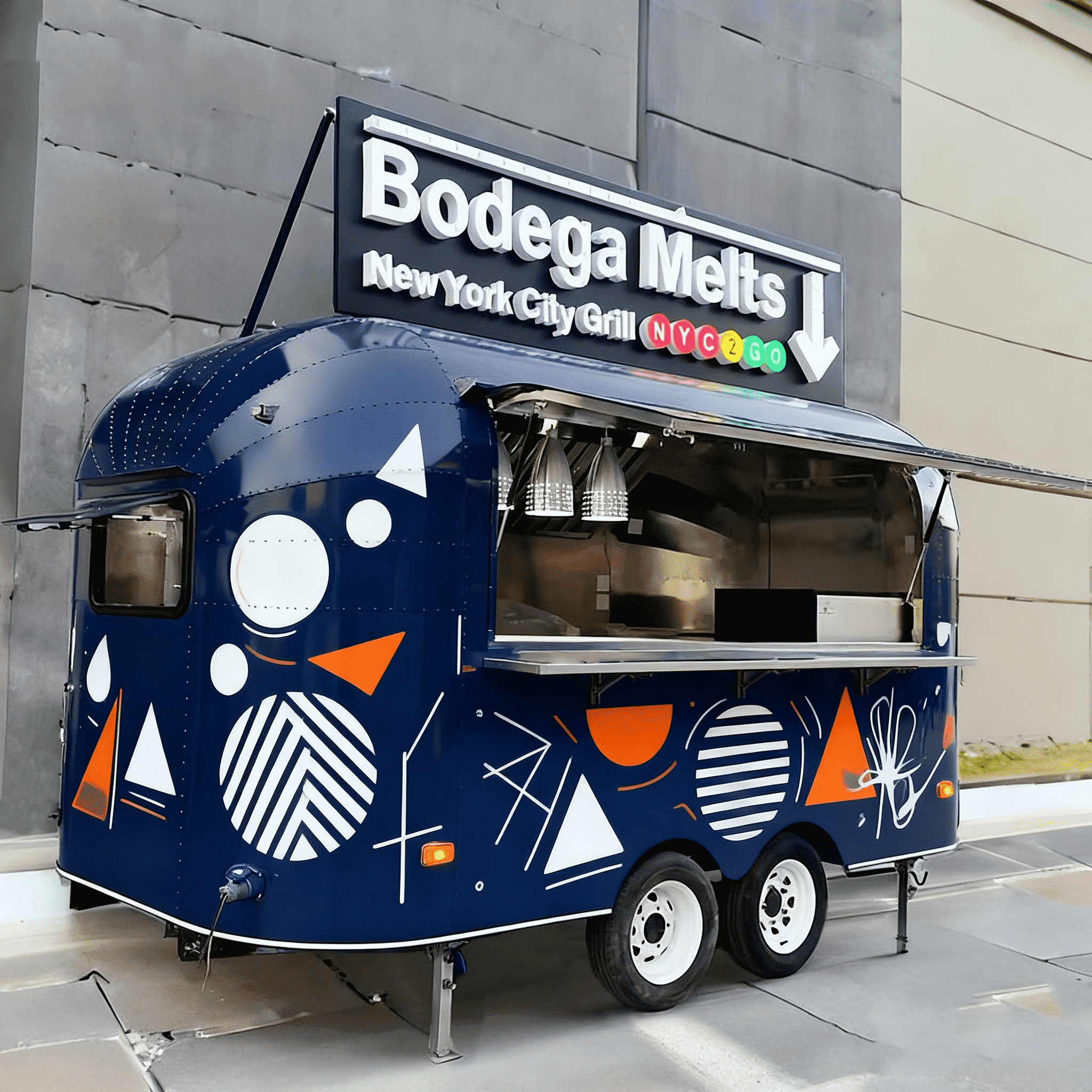 BELYOO Heavy Duty Mobile Food Vending Cart with Stainless Steel Commercial Build