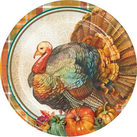 Traditional Thanksgiving Paper Banquet Plates, 8 count ...