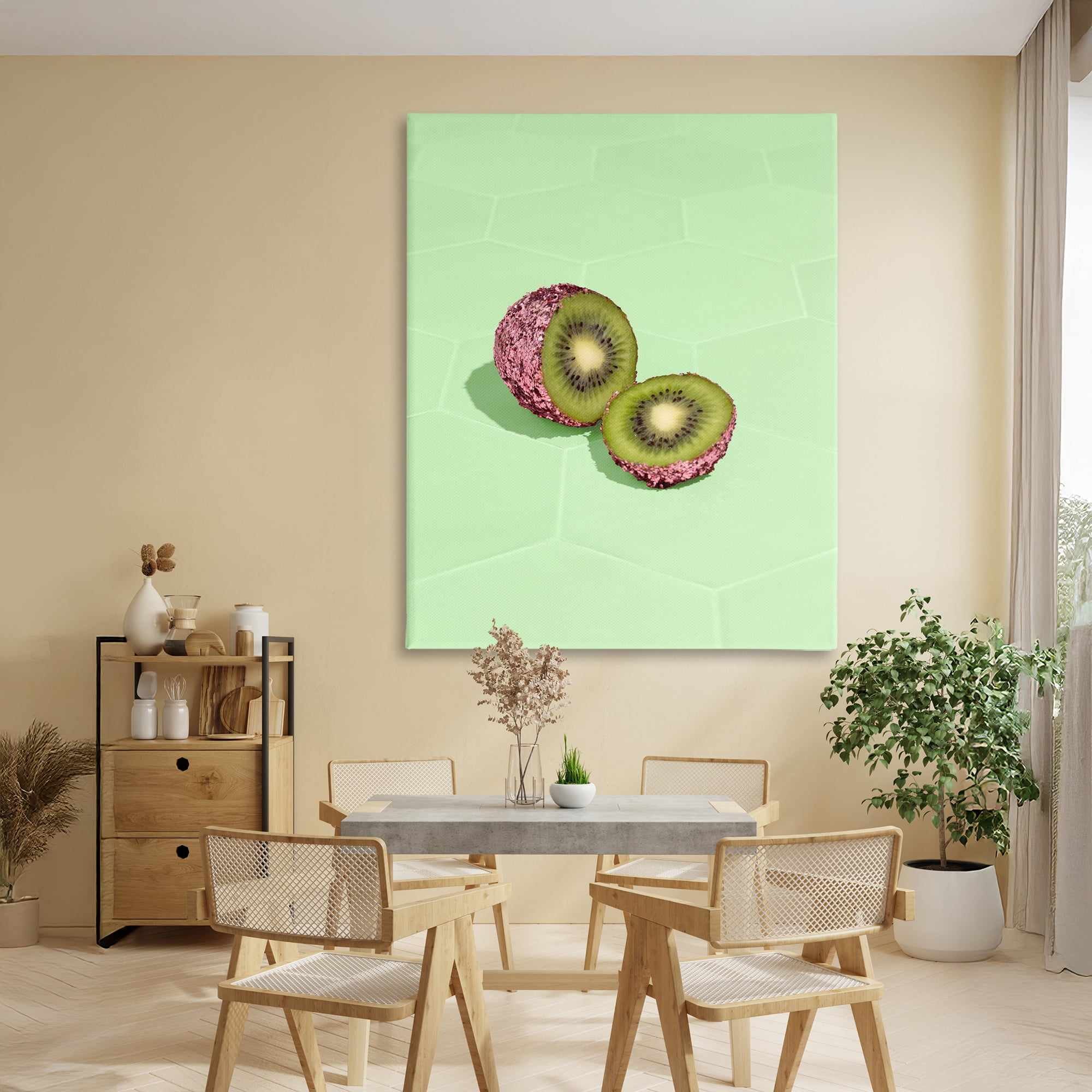 Stupell Industries Green Glimmer Kiwi Canvas Wall Art, design by LISH Creative