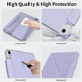 thumbnail image 5 of Kenke Magnetic Case for iPad (A16) 11th Gen 11 inch 2025/ iPad 10th Gen 10.9 inch 2022 with Detachable Pencil Holder, Auto Wake/Sleep, Foldable K Stand, Support Touch lD, Hard PC Back Cover, Purple, 5 of 9