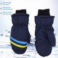 thumbnail image 4 of Guantes de esquí Yuarrent 2 uds invierno cálido impermeables dedos completos niños Azul oscuro, 4 of 6