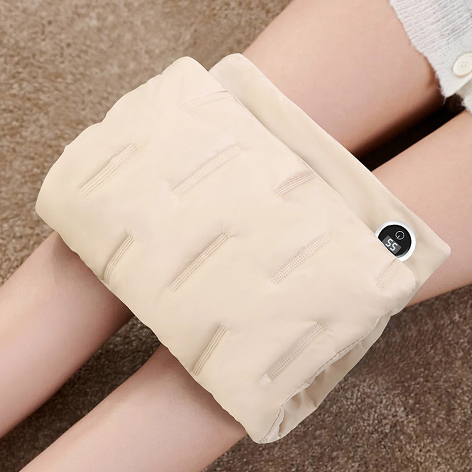 USB Rechargeable Heated Hand Warmer Pillow with Portable Power Bank Constant Temperature Control and Soft Velvet Removable Cover