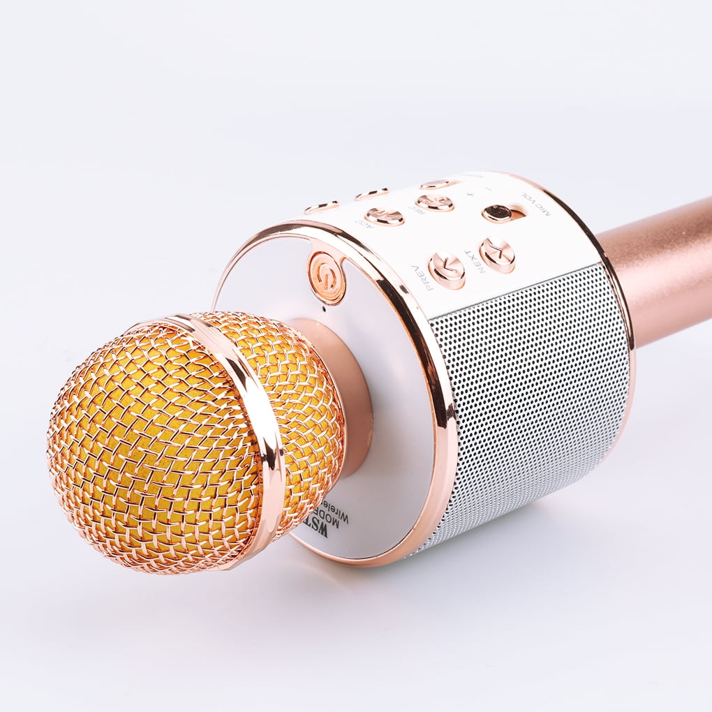WS858 Portable Wireless Singing Microphone Handheld Smartpnone Speaker Mic for Home KTV Outdoor