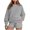 Gray, variant on Fall Sets Women 2 Piece Outfits Petite Round Neck Blouse Long Sleeve Tops Sweatshirt Shorts Casual Suit Sets