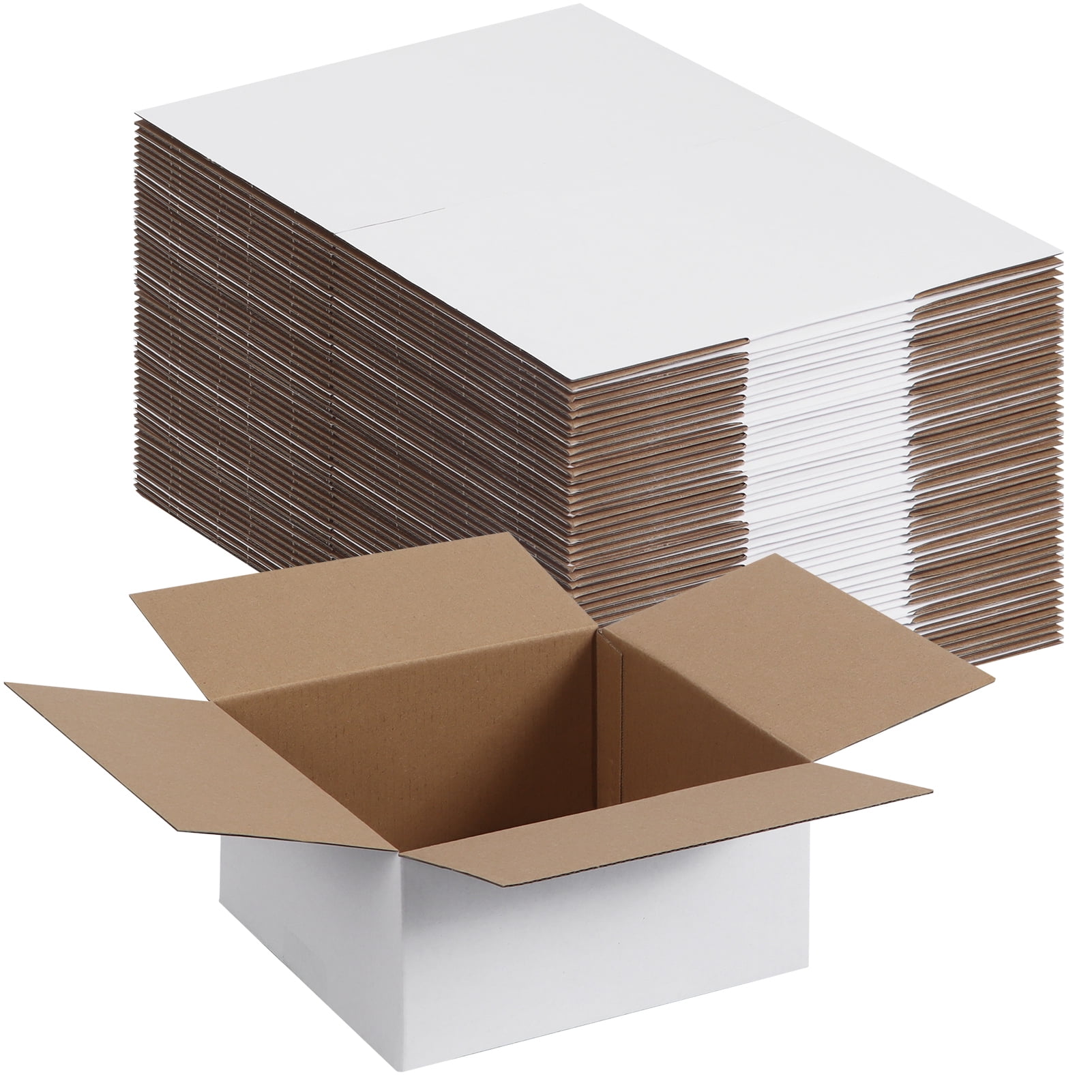 8x8x4 White Shipping Boxes Set of 40, Small Corrugated Cardboard Boxes, Medium Mailing Boxes for Packaging Small Business