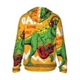 thumbnail image 3 of Sigee Cool Dinosaur Playing Guitar Print UPF50+ Men's Sun Protection Hoodie Shirt SPF UV Shirt Long Sleeve Fishing Outdoor Lightweight, S-3XL, 3 of 9