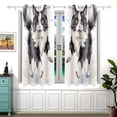 thumbnail image 2 of Cow Cat Long Hair Curtain Black Out Thermal Insulation Curtains Aesthetic 54 Inch Length for Bedroom Living Room 2 panels set, 2 of 5