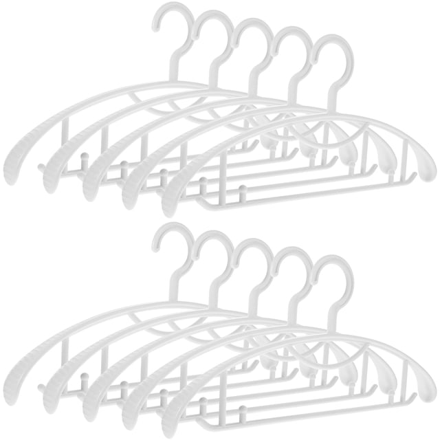 10pcs Widened Plastic Suit Racks Clothes Hangers Traceless Clothing Hangers