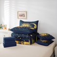 thumbnail image 6 of Homewish Vintage Boho Sun Moon 7pcs Queen Bedding,Dreamy Stars Bedding Comforter Set Queen,Blue,Navy Blue Reversible, 6 of 8