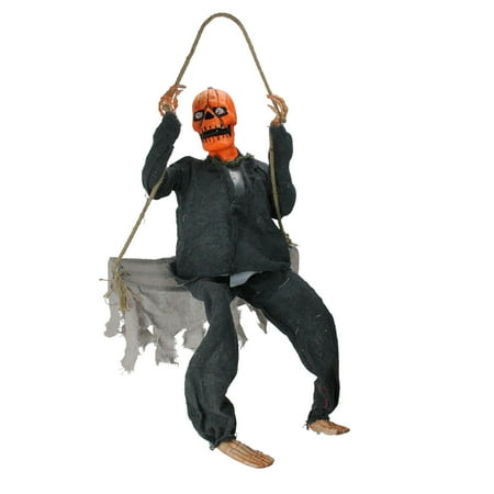 Northlight 28 Hanging Play Swing Pumpkin Man Halloween Decoration