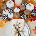 thumbnail image 5 of 12PCS Black & White Buffalo Check Fabric Pumpkins - Small Foam Pumpkins Set for Farmhouse Fall Decor, Thanksgiving Table Centerpiece, Halloween & Rustic Home Decoration, 5 of 8