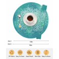 thumbnail image 6 of 15 Inch Round Placemats Set of 4, Turquoise Boho Non Slip Heat Insulation PP Table Mats, Oriental Abstract Motifs Traditional Bohemian Washable Place Mats for Kitchen Dining Party Table Decor, 6 of 7