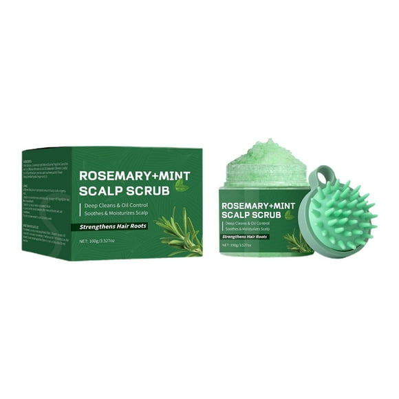 FcBaudy Hair Care Products Rosemarys Peppermint Scalp Scrub Shampoo With A Massage Comb 100g Scrub shampoo