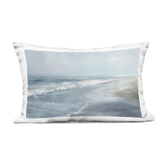 Stupell Industries Foggy Faded Coastline Outdoor Printed Pillow design by LSR Design Studio, 14 x 7 x 20