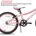 thumbnail image 3 of Hiland 20 inch Kids Mountain Bike for Girls Boys with Dual Handbrakes Kickstand, Pink, 3 of 7