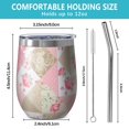 thumbnail image 5 of 12oz Stemless Wine Tumblers Pioneer Flower Floral Print Pattern Vacuum Insulated Stainless Steel Travel Tumbler Cups Mug with Lid and Straw for Champaign,Cocktail,Beer with Cleaning Brush, 5 of 5