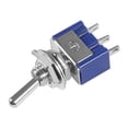thumbnail image 4 of 2x Mini Toggle Switches Metal Round Tip Flip 3-Pin SPDT Silver Bolt Panel ON-ON, 4 of 8