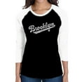 thumbnail image 1 of Women's Raglan Baseball Word Art T-shirt - Brooklyn Neighborhoods, 1 of 2