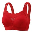 thumbnail image 2 of Sentmoon Comfortable Bras for Women Oversize Comfortable Bras for Women No Underwires Lift Adjustable Strap Thin Style Breathable Sleep Bras Lightweight for Daily Commute Red XL, 2 of 3