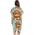 thumbnail image 3 of Beach Vacation Clothes Kimono Cardigan Loose Swimsuit Cover Up for Women Yak Cow and Daisies S, 3 of 6