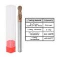 thumbnail image 4 of Uxcell 3mm Radius 6mm Shank 100mm Length HRC55 Carbide AlTiSin Coated Ball Nose End Mill, 4 of 6