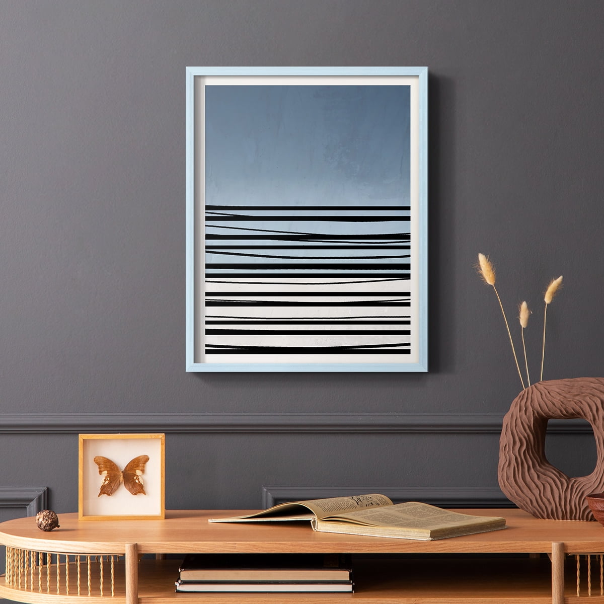 Abstracto Azul II in Paper Solid Wood 11 x 14 Framed Print