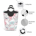 thumbnail image 4 of DouZhe 50L Rectangular Laundry Basket, Cute Pastel Cartoon Cats Prints Waterproof Foldable Laundry Hamper with Aluminum Handles, 4 of 6