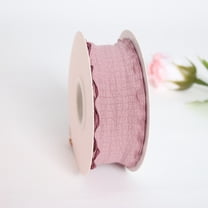XmhyTop-A Dark Pink Ruffle Ribbon 9 yards Polyester Trimming Ribbon, Wrinkled Wave Edge for Christmas & Wedding Decor,Width: 4cm