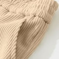 thumbnail image 4 of IVEYRTF Girls Solid Color Corduroy Straight Leg Casual Pants Loose Casual Wide Leg Pants Elastic Waist Length(Beige,9-10 Years), 4 of 5