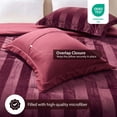 thumbnail image 4 of Regency Heights Brushed Velvet Striped Comforter Set, 5-Piece Luxury Cozy Bedding Sets with Decor Pillows, Queen Size Comforter Bed Set for All Seasons, Burgundy Red, 4 of 11