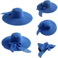 thumbnail image 2 of Womens 5.5 Inches Big Bowknot Straw Hat Large Floppy Foldable Roll up Beach Cap Sun Hat UPF 50+, 2 of 5