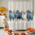 thumbnail image 3 of Shower Curtain 72"W x 78"L Thanksgiving Blue Fabric Shower Curtains Set with Hooks Water Repellent Bathroom Curtains Machine Washable Bathroom Accessories, 3 of 6