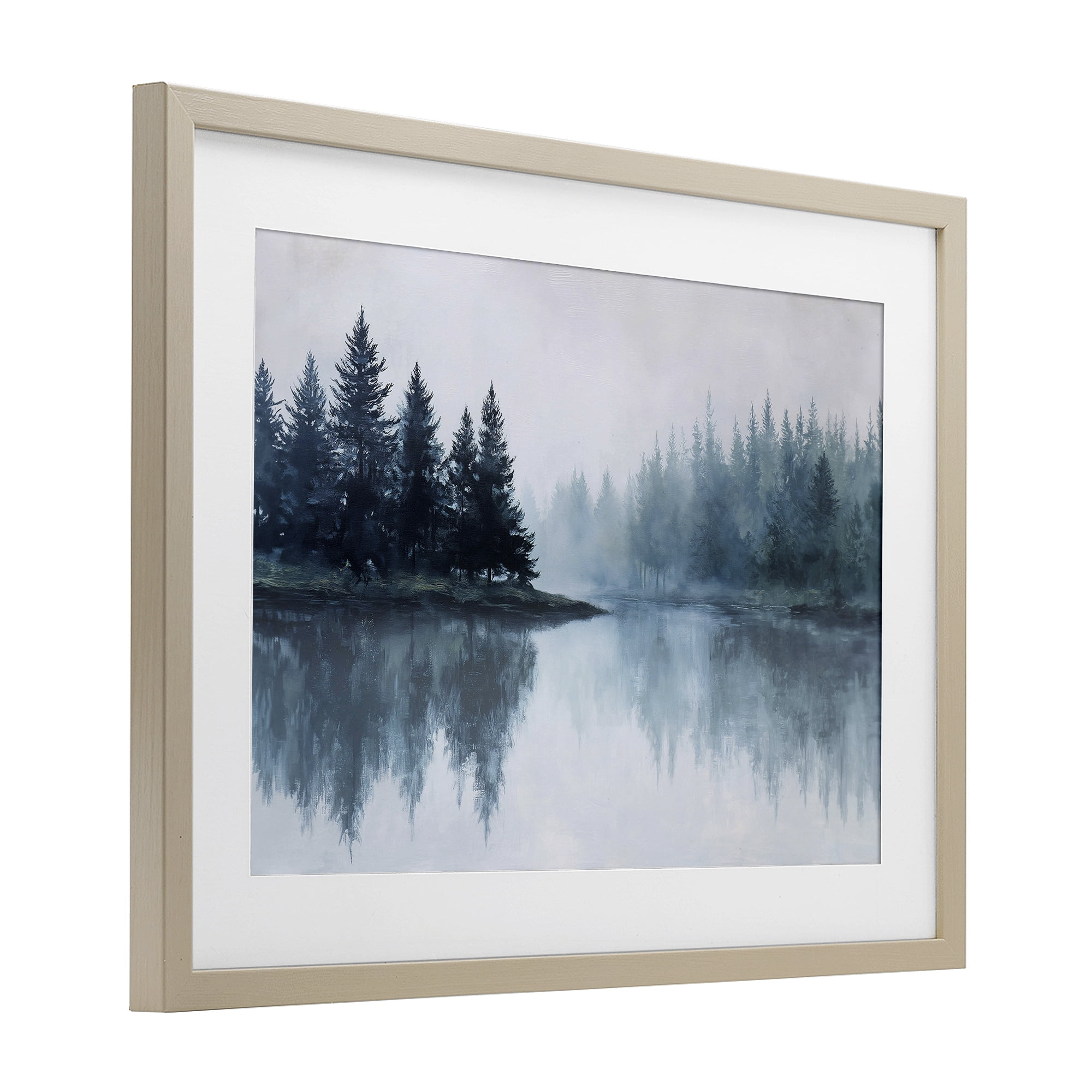 Stupell Industries Indigo Tree Reflections Birch Framed Print Under Glass, design by Jacky Ngan