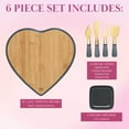 Paris Hilton 6-Piece Bamboo Heart Charcuterie Board and Serving Set ...