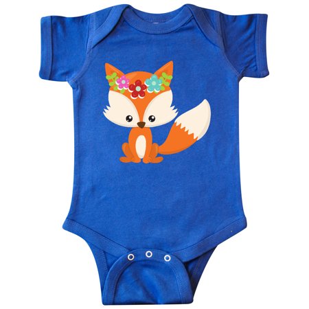 

Inktastic Spring Animals Cute Fox Fox With Flowers Gift Baby Boy or Baby Girl Bodysuit