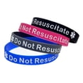 thumbnail image 1 of 4 Pcs Bracelets en Silicone pour Hommes Femmes Alerte Médicale, 20cm, 1 of 4