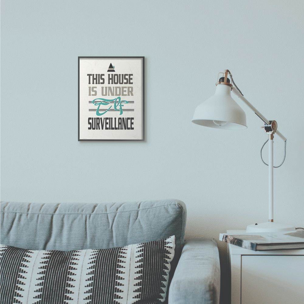 Stupell Industries Elf Surveillance Christmas Holiday Word DesignFramed Wall Art By Artist Jo Moulton