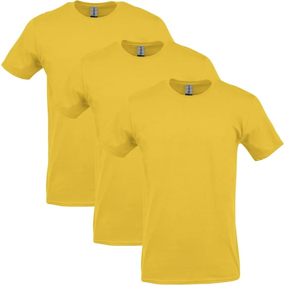 Gildan Men's Heavy Cotton T-Shirt, Style G5000, Multipack, Daisy 3-Pack, Medium