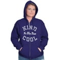 thumbnail image 4 of Kind Is the New Cool Positive Quote Zip Hoodie Sweatshirt Women Brisco Brands S, 4 of 6