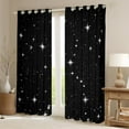 thumbnail image 2 of jejeloiu Galaxy Starry Sky Blackout Curtains Set of 2 (52x84 Each),Shining Stars Window Curtains,White Black Curtains and Drapes For Children,Microfiber Bedroom Decor, 2 of 6