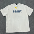 thumbnail image 1 of Camiseta holgada con estampado de letras de estilo americano de verano de Saintmichael para hombres y mujeres, manga corta, algodón de calle, 1 of 4