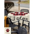 thumbnail image 5 of Outdoor Tablecloth with Umbrella Hole for Patio/Picnic/Party/Camping, Buffalo Plaid Paw Waterproof Table Cloth Square Cover Washable, Cute Cats Pets Pawprints Farmhouse Retro (54"x 54"), 5 of 8