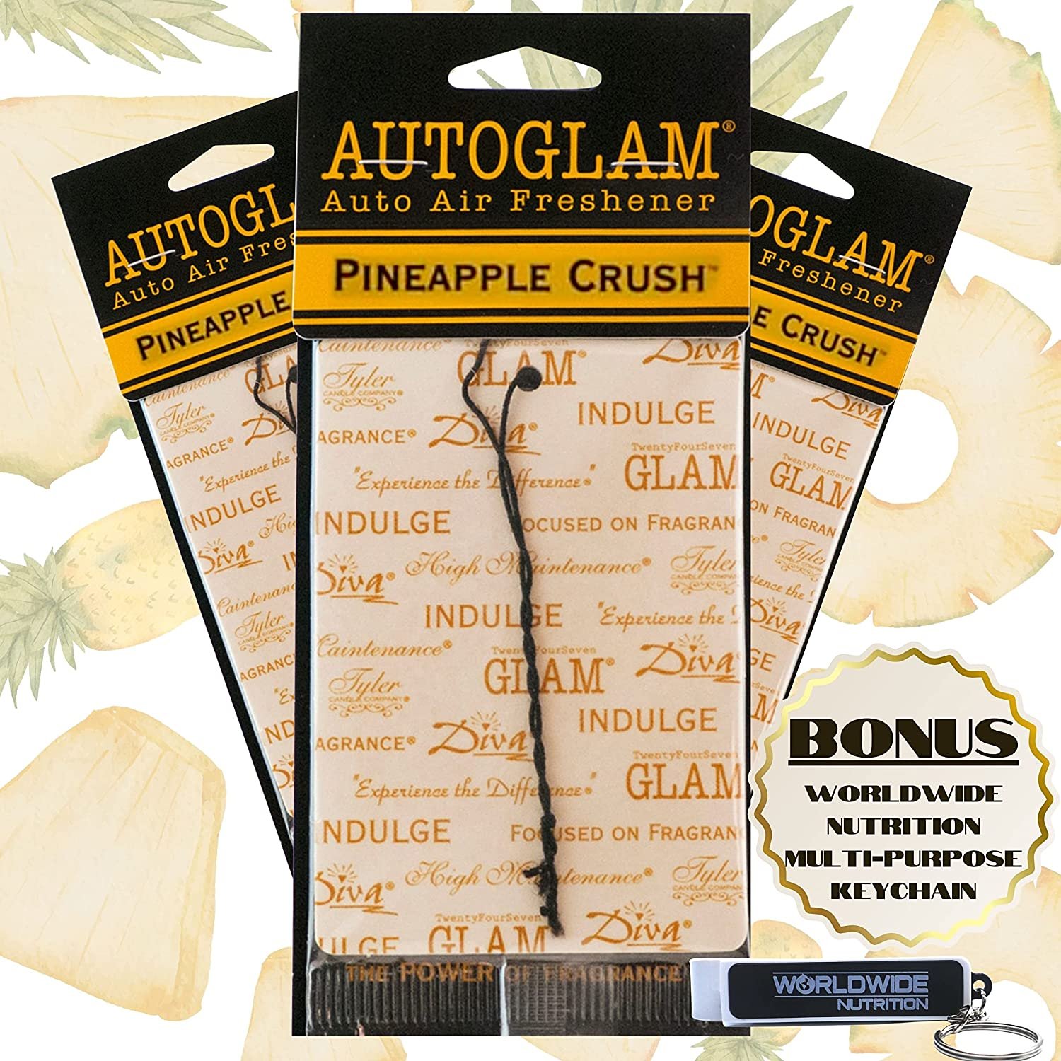 Tyler Candle Company AutoGlam Car Air Fresheners Pineapple Crush
