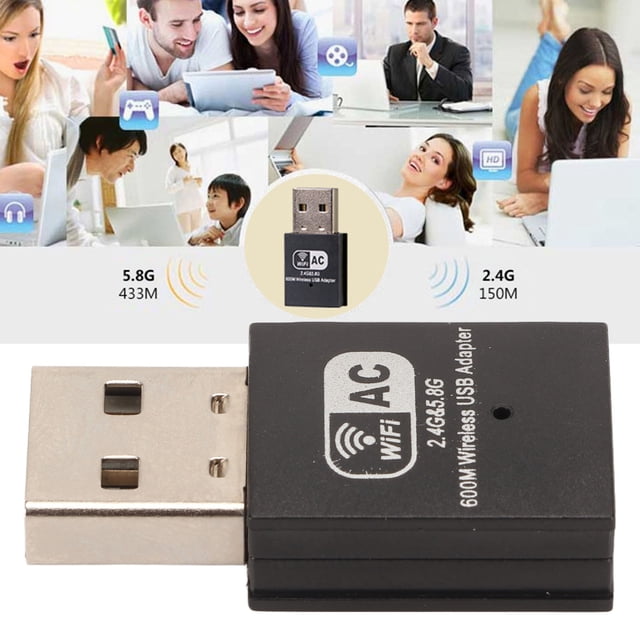 Adaptador Wifi para PC, Tarjeta de Red Inalmbrica ABS ABS ABS Transmisión de 600 M para Negocios